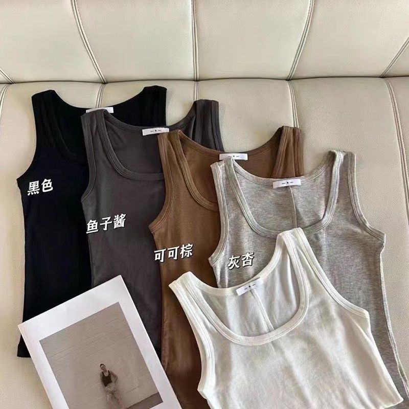 闰熙4170-3方领露锁骨吊带背心女内搭外穿遮副乳防走光无袖上衣夏图片