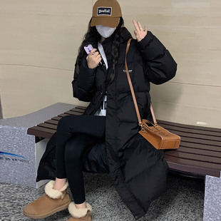 反季羽绒棉服女2023冬季新款中长版过膝学生韩版宽松棉袄加厚外套