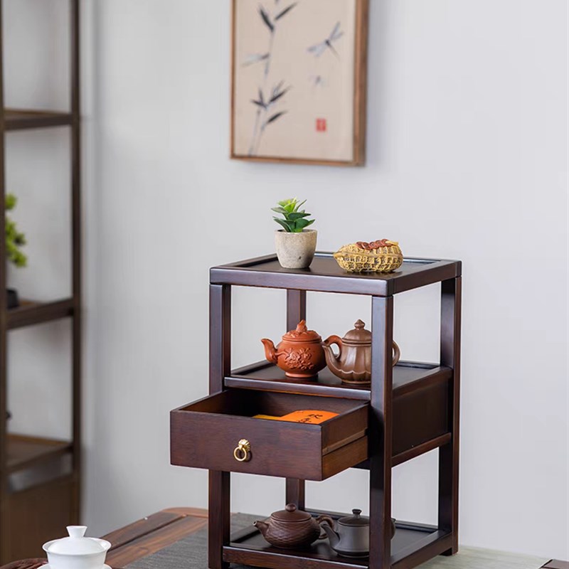 博古架置物架子展示架茶壶茶杯紫砂E茶叶桌面茶具小摆件收纳多宝