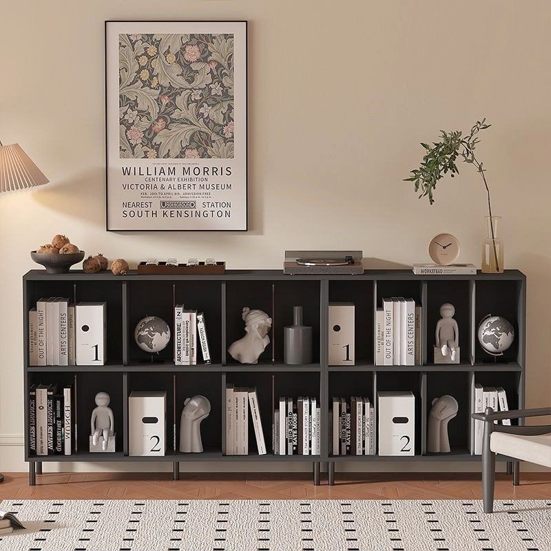 书架落地简约书柜客厅家用小型置物架卧室储物柜格子收纳柜子简易,住宅家具,书架,淘宝优惠券,粉丝福利购,淘宝优惠卷