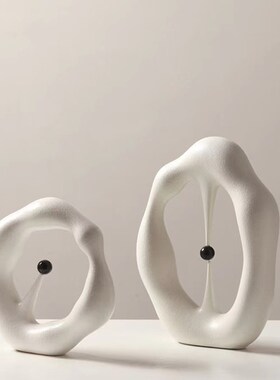 现代艺术装饰陶瓷几何摆件客厅桌面家居样板间售楼处书房桌面摆设