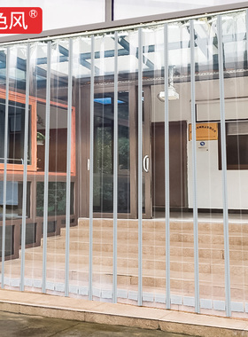 推拉折叠空调门帘磁铁自吸隔断帘透明挡风pLvc塑料店铺超市商 场
