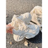 百搭运动休闲鞋 加绒老爹鞋 女鞋 厚底增高小白鞋 女2024新款 秋冬棉鞋