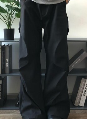 Freezx 美式高街设计稿小众褶皱cleanfit微喇显瘦垂感西裤男女