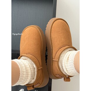 Gogoback超级米雪地靴~厚底多用途保暖棉鞋冬季羊毛衬里加厚棉靴