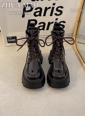 2025春季新款厚底小靴，甜美凉爽短靴英式系带单靴Trbottomy