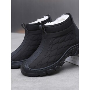 老北京棉鞋男款冬季防水纯羊毛加绒加厚防滑轻便橡胶底爸爸雪地靴