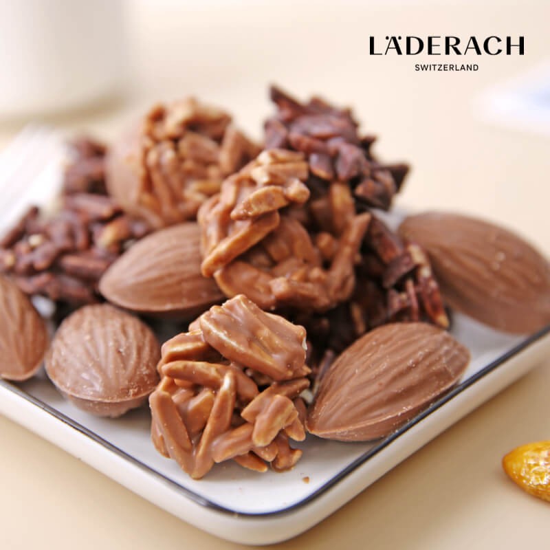 Laderach莱德拉黑巧扁桃仁巧克力进口高端零食生日礼物
