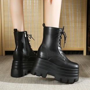 小个子成男cos增高鞋女短靴漫展厚底新款马丁靴18cm15演唱会站坑