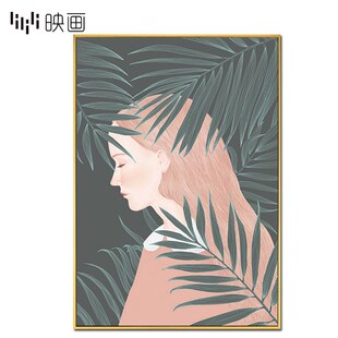 人物装 美女n客厅沙发背景墙挂画房间画简约现代墙壁画组 饰画竖版