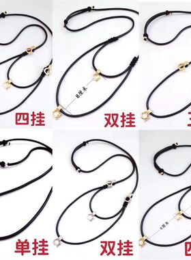 双挂佛牌项链三挂四挂五挂可调节高档蜡皮绳万能扣佛牌项链