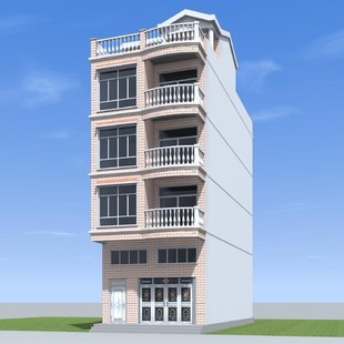 6.4x15.2 五层临街门面商铺施工方案图纸效果图建筑结构施工图纸