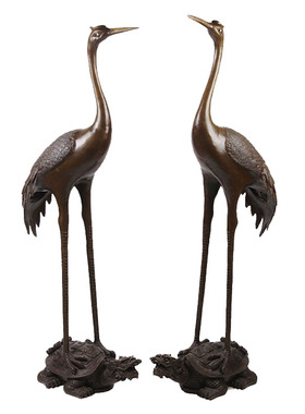 铜鹤摆件落地大号纯铜仙r鹤办公室客厅工艺品龟鹤延年门鹤祝寿礼