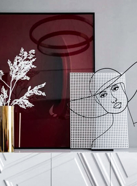 推荐北欧简约手工制作几何抽象楼AF空女人雕塑人像摆件样板房桌面