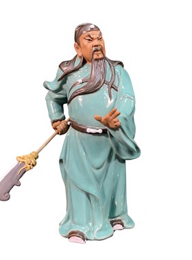 陶瓷关公摆件供奉神像武财神关二爷关羽办公室玄关装饰品乔迁开业
