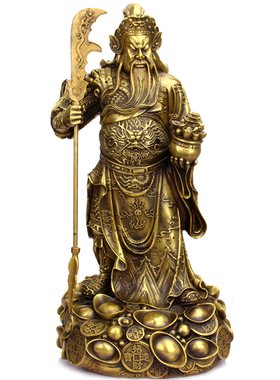 厚德居 纯铜关公铜像武财神开业礼品送摆件工艺品