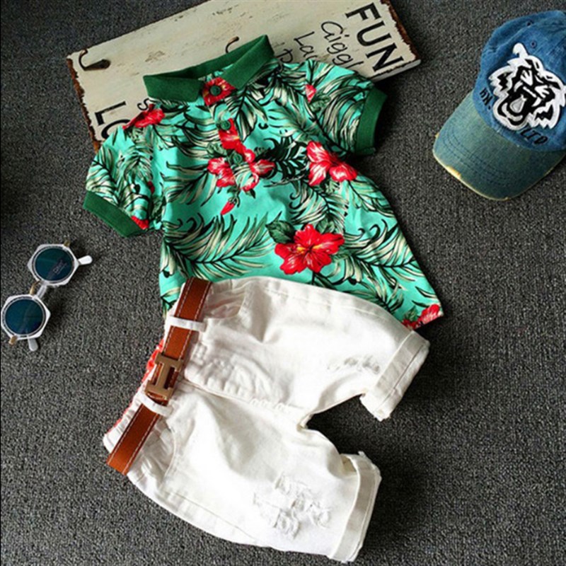 男童套装夏装3宝宝衣服4夏季5儿童装6岁短袖衬衫两件套7夏天衣服