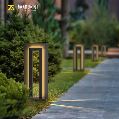 庭院草坪灯户外防水草地灯现代路灯家用院子花园灯园林方形景观灯