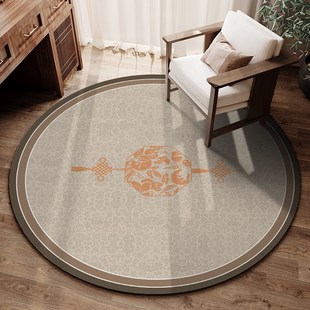 新中式圆形地毯书房转椅地垫木地板地面保护垫办公电脑椅子脚垫子