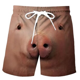 卡通猪鼻子短裤男子和女子篮球裤夏季休闲运动裤宽松夫妇睡衣沙滩