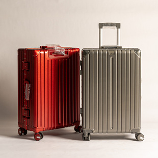 商务铝框拉杆箱女皮箱20寸高颜值万向轮质感行李箱26寸大容量男