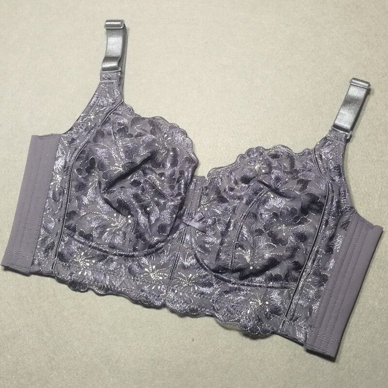 超薄文胸无钢圈无海绵大胸全包裹透A气胖mm大码大号女士内衣95F90