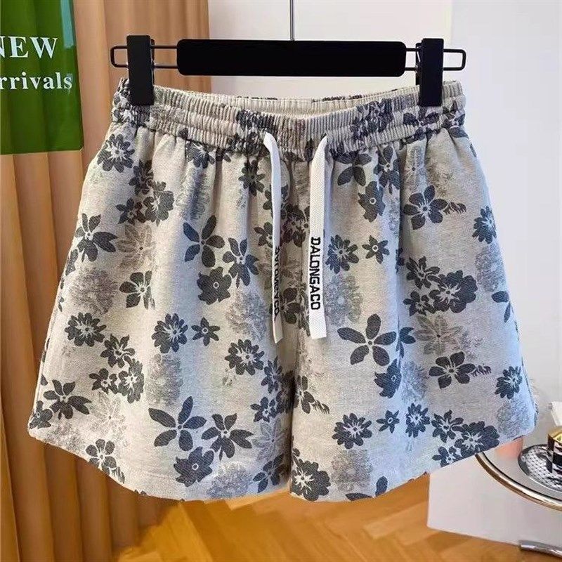 2025年夏季新款女装时尚百搭覆古印花高腰短裤高级感大尺码国风穿,女装/女士精品,大码裤装,淘宝优惠券,粉丝福利购,淘宝优惠卷