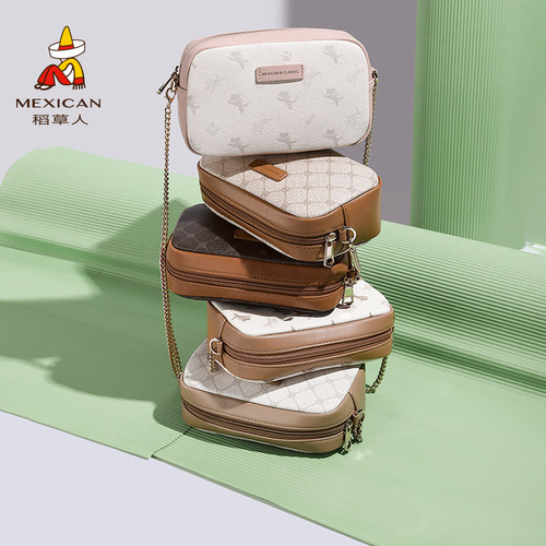 稻草人新款可爱链条小圆包