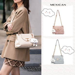 稻草人秋冬新款包包链条云朵斜挎包百搭腋下包小方包通勤女包