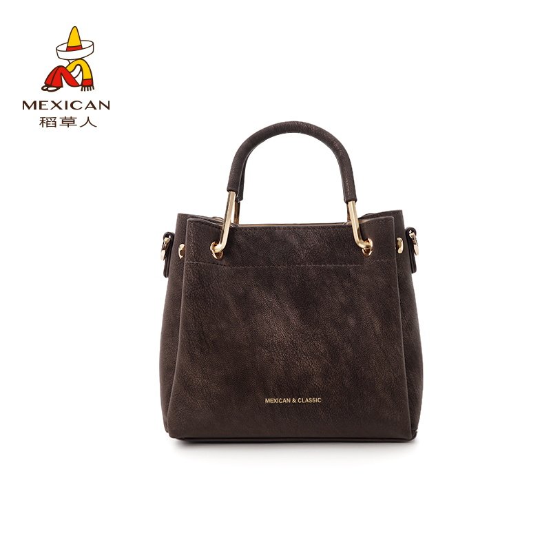 稻草人新款水桶包秋冬百搭手提斜挎包包小众时尚单肩包通勤女包