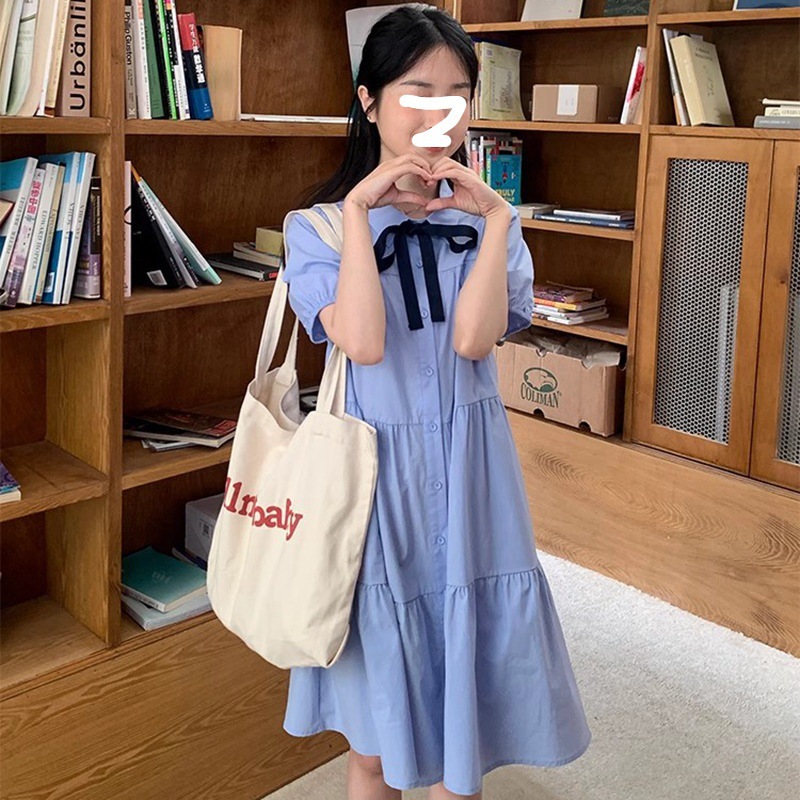 别致设计感衬衫连衣裙女ins日系甜美学院温柔风小个子初恋娃娃裙