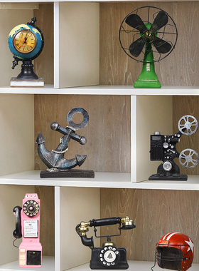 创意美式咖啡厅家居摆设装饰品酒柜复古怀旧小摆件客厅欧式工艺品