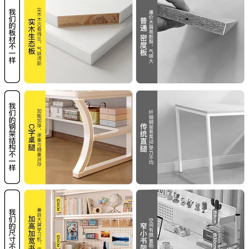 手工桌家用卧室桌子工作台收纳柜一体毛线收纳转角书桌简易工作桌图片