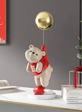 创意轻奢桌面熊摆件沙发电视柜旁边家居软装饰品乔迁新居生日礼物