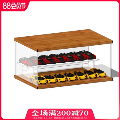 亚克力玩具车模展示架阶梯桌面模型收纳架多美卡收纳柜小汽车展架