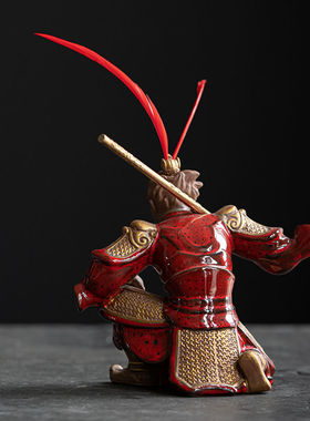 中式陶瓷斗战胜佛孙悟空摆件禅意家居客厅玄关桌面装饰工艺品摆设