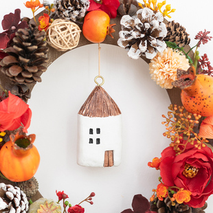 阿楹 乔迁新年装饰挂件办公室店里玻璃门电视背景墙红色年宵花环