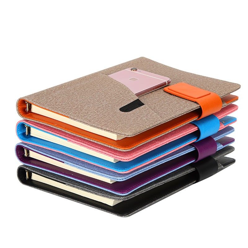 活页插袋磁扣记事本会议加厚内页商务办公记录本插袋可插手机多功