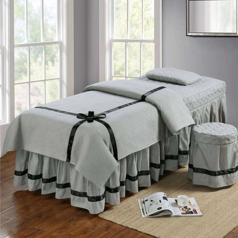 美容床罩四件套非纯棉全棉轻奢按摩美体床套美容院单件被套可定做