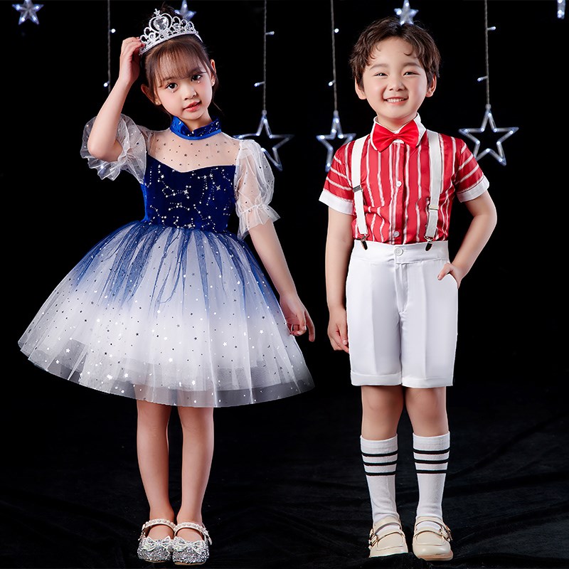 元旦儿童大合唱服中小学生爱国合唱团演出服男女童诗歌朗诵表演服