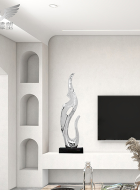 酒店抽象雕塑摆件艺术装饰品电镀玄关摆饰样板房客厅大厅创意摆设