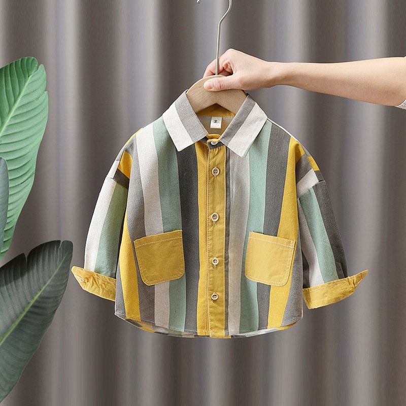 男童衬衫春装儿童竖宽条纹韩版洋气时尚长袖衬衣春秋潮男宝宝透气,童装/婴儿装/亲子装,衬衫,淘宝优惠券,粉丝福利购,淘宝优惠卷