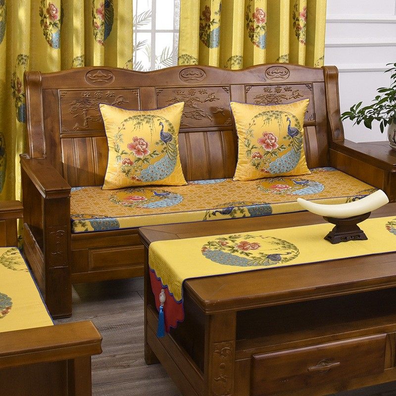 新中式沙发抱枕客厅红木沙发靠垫餐桌椅靠背