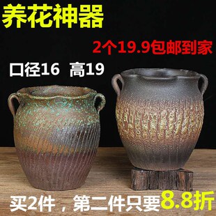 罐子陶瓷花盆多肉花盆 宽口花盆陶艺花盆法师老桩专用盆粗陶大口