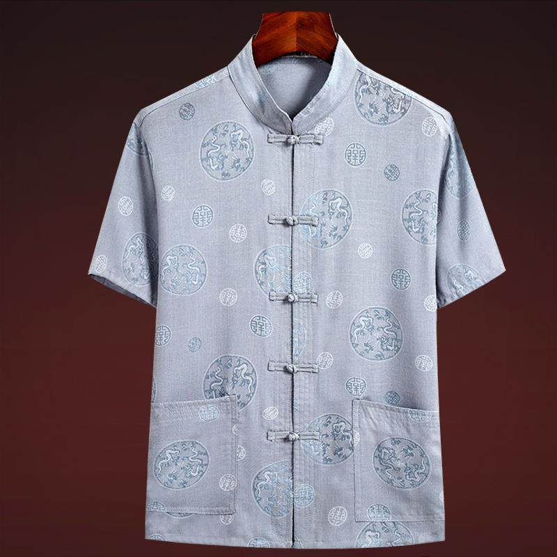 唐装男中老年人复古风亚麻爸爸夏装棉麻爷爷父亲休闲衣服套装生日,男装,唐装,淘宝优惠券,粉丝福利购,淘宝优惠卷