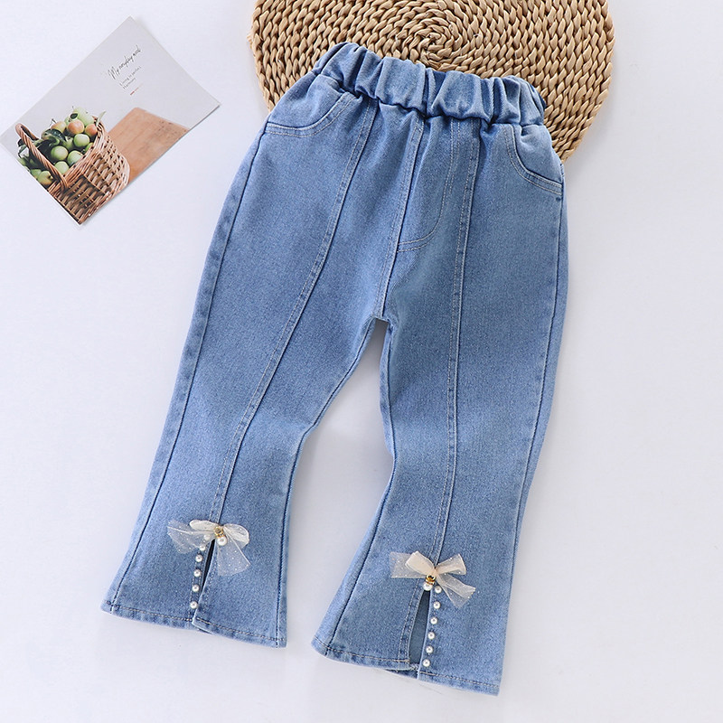 女童牛仔喇叭裤2023新款宽松软牛仔春秋季中小童女孩儿洋派长裤子,童装/婴儿装/亲子装,儿童牛仔裤,淘宝优惠券,粉丝福利购,淘宝优惠卷