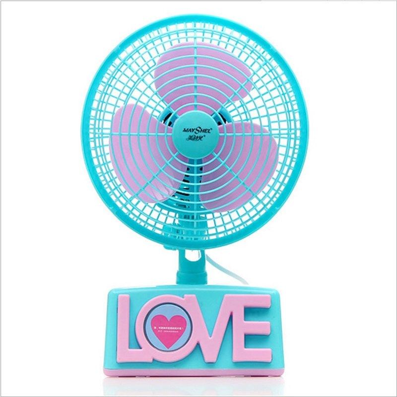 美诗儿小电风扇卡通迷你情侣小风扇床头寝室办公室静音台式学生扇