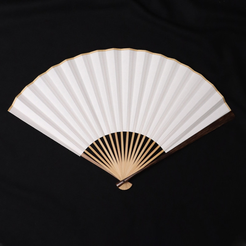 9/95寸棕竹折扇手工扇骨宣纸苏工扇面空白古风中国风文玩古典扇子
