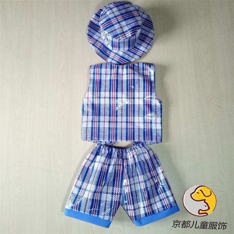 六一儿童环保时装秀服装幼儿园亲子走秀女手工材料环保时装秀衣服