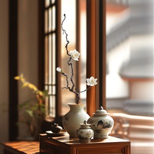 栀子花禅意插花干枝造型落地天然干树枝装饰干支花束艺术龙枣干枝